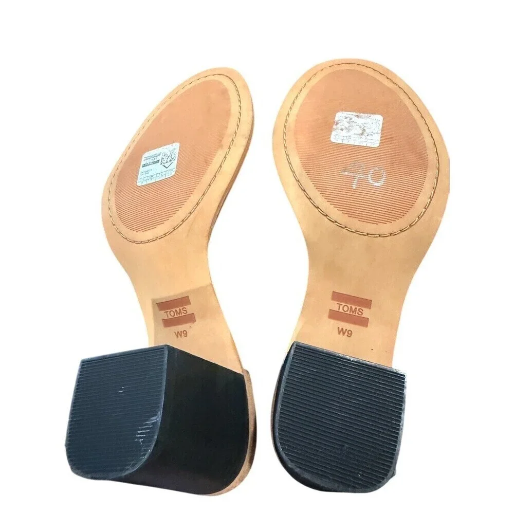 TOMS Womens Black Suede Peep Toe Bootie Sandal Size 9